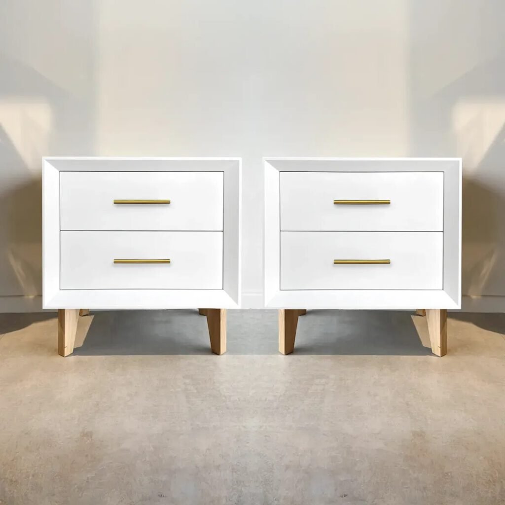 Par de Veladores Hamburgo Blanco