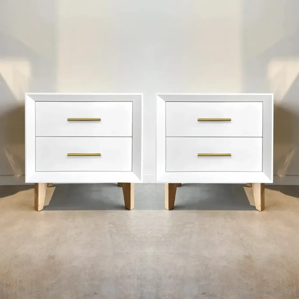 Par de Veladores Hamburgo Blanco