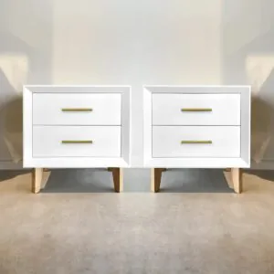 Par de Veladores Hamburgo Blanco