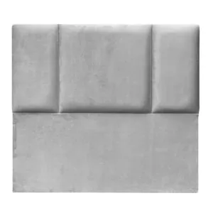 Respaldo de Cama Block Felpa Gris Plata