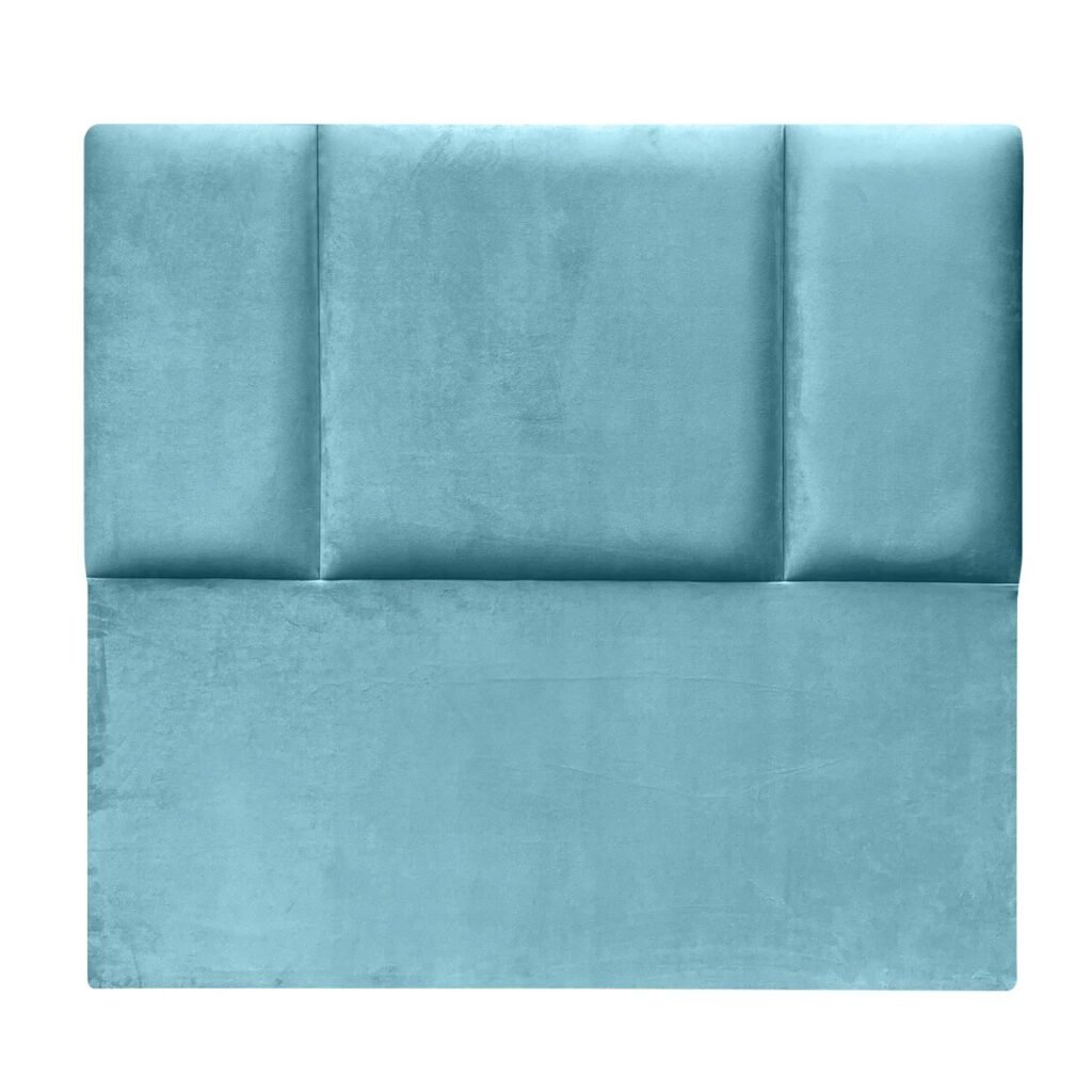 Respaldo de Cama Block Felpa Turquesa