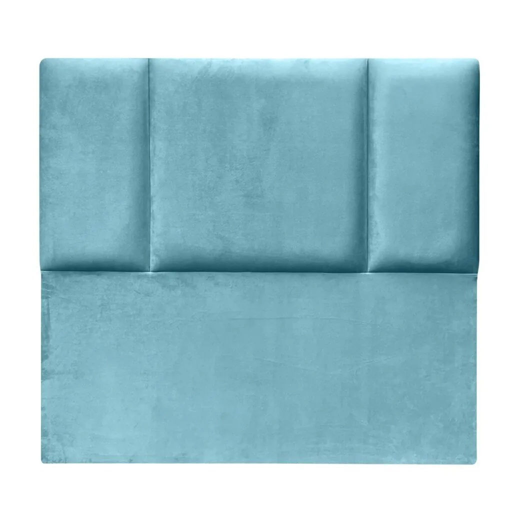 Respaldo de Cama Block Felpa Turquesa