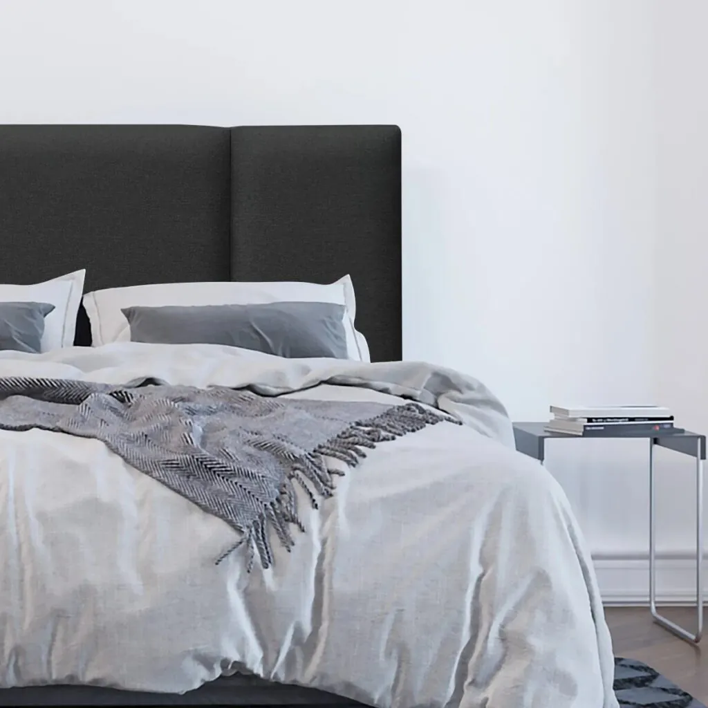 Respaldo de Cama Block tapizado en lino color grafito de Espacio Hogar.