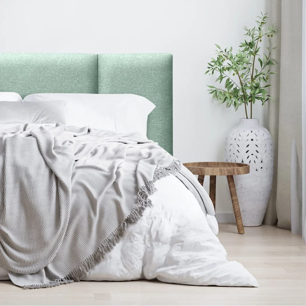 Respaldo de Cama Block Lino Verde Jeans