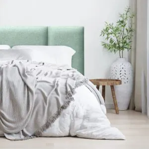 Respaldo de Cama Block Lino Verde Jeans