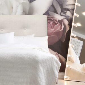 Respaldo de Cama Botoné Premium Lino Crudo