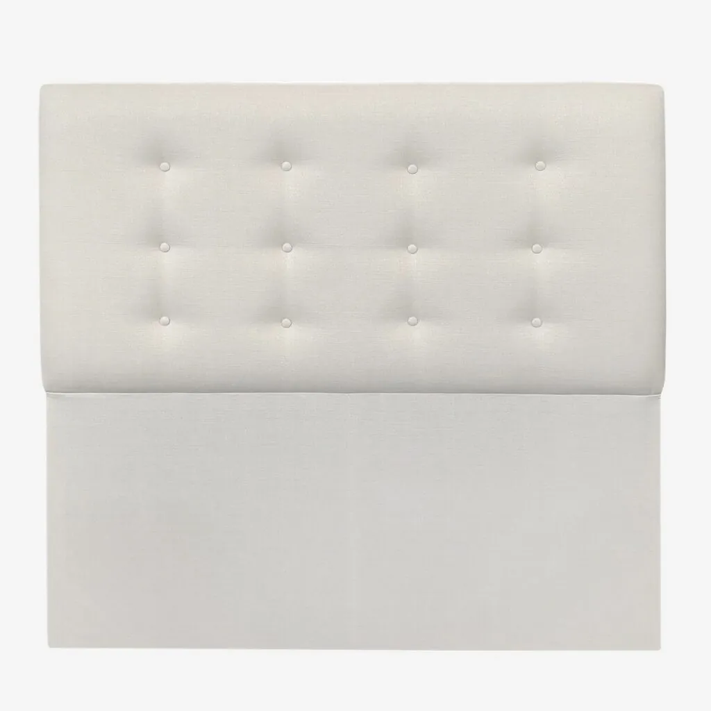 Respaldo Botoné Premium + Base de Cama Europea Lino Crudo