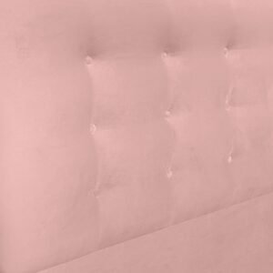 Respaldo de Cama Botoné Premium Felpa Rosado Claro