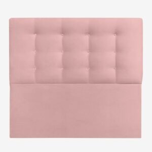 Respaldo de Cama Botoné Premium Felpa Rosado Claro
