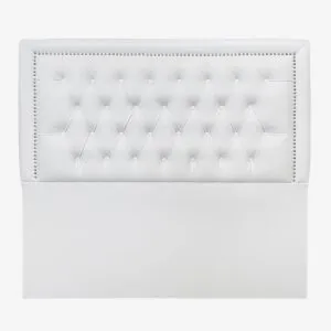 Respaldo de Cama Capitoné Frame Tachas Ecocuero Blanco