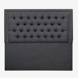 Respaldo de Cama Capitoné Frame Tachas Lino Grafito