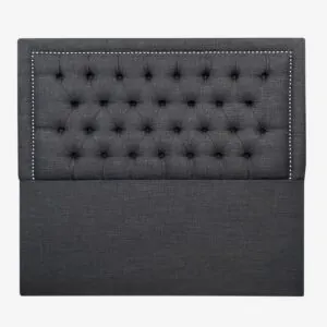Respaldo de Cama Capitoné Frame Tachas Lino Grafito
