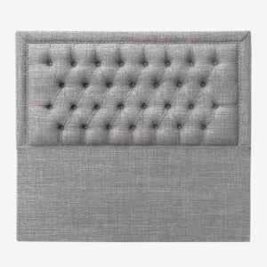Respaldo de Cama Capitoné Frame Tachas Lino Gris Bariloche