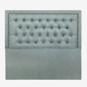 Respaldo de Cama Capitoné Frame Tachas Lino Verde Jeans