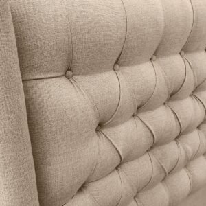 Respaldo de Cama Capitoné Wing Recto Lino Beige