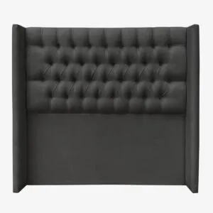 Respaldo de Cama Capitoné Wing Recto Lino Grafito