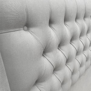 Respaldo de Cama Capitoné Wing Recto Lino Gris Plata