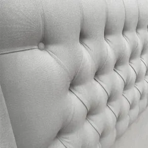 Respaldo de Cama Capitoné Wing Recto Lino Gris Plata