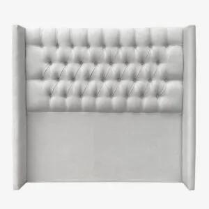 Respaldo de Cama Capitoné Wing Recto Lino Gris Plata