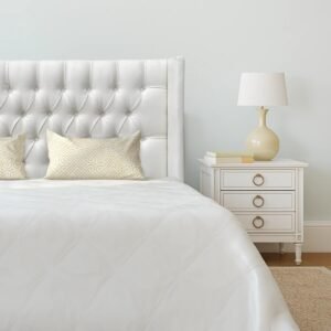 Respaldo de Cama Capitoné Wing Recto Lino Crudo
