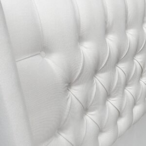 Respaldo de Cama Capitoné Wing Recto Lino Crudo