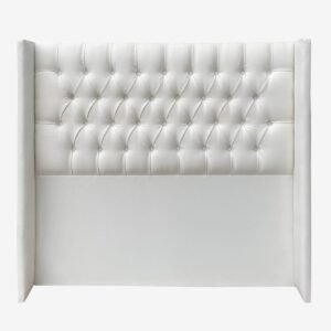 Respaldo de Cama Capitoné Wing Recto Lino Crudo