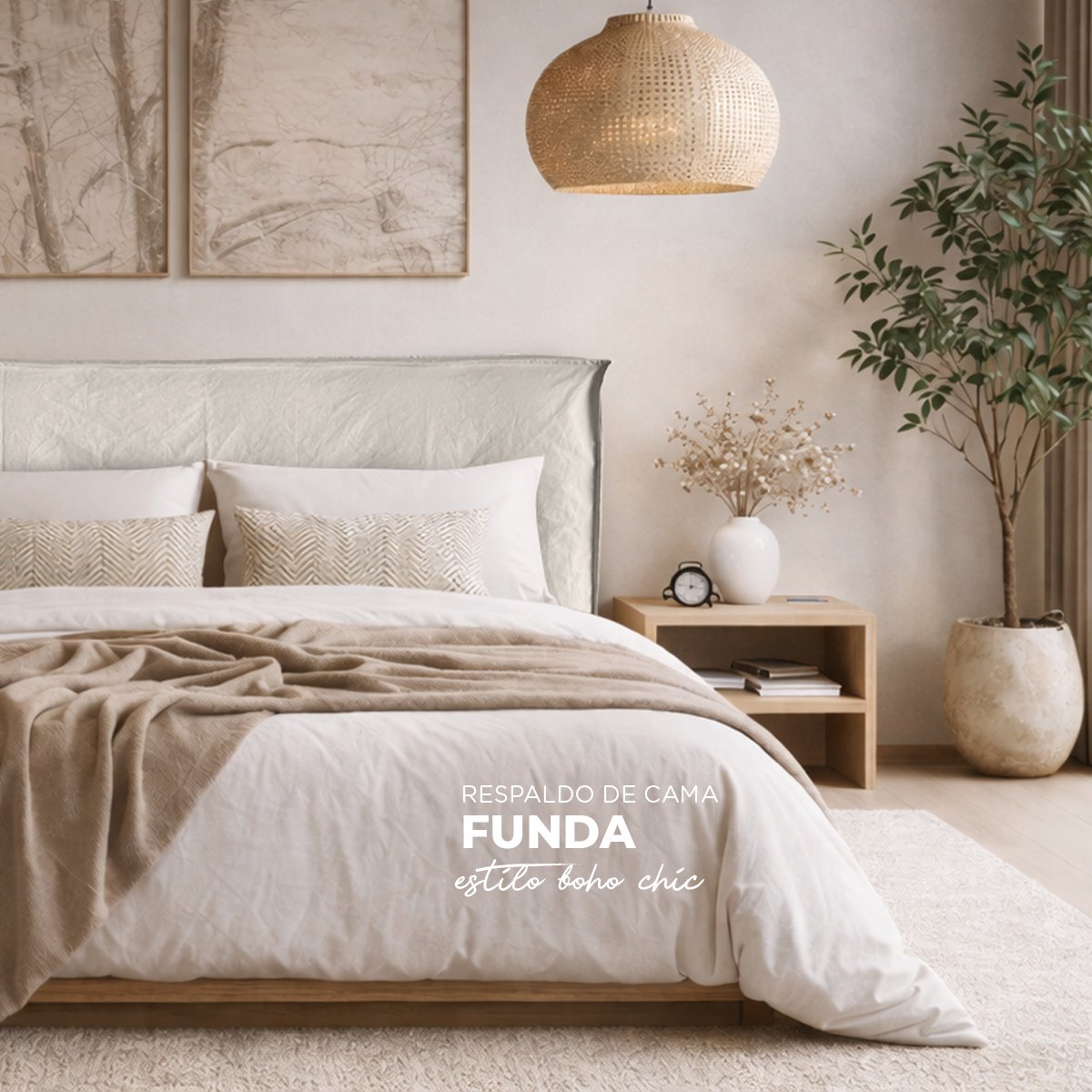 respaldo de cama estilo boho chic