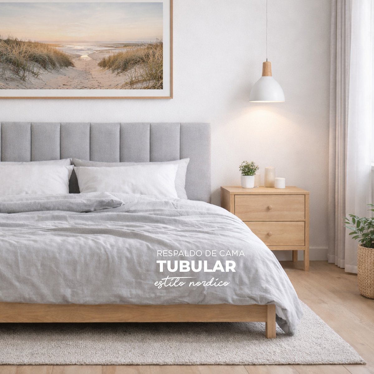 respaldo de cama estilo nordico