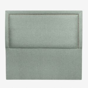 Respaldo de Cama Flat Frame Tachas Lino Verde Jeans