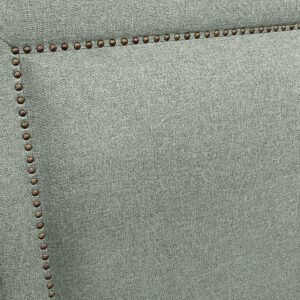 Respaldo de Cama Flat Frame Tachas Lino Verde Jeans