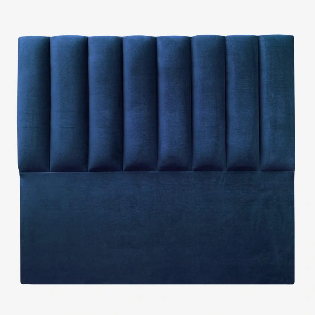 Respaldo de Cama Tubular Vertical Felpa Azul