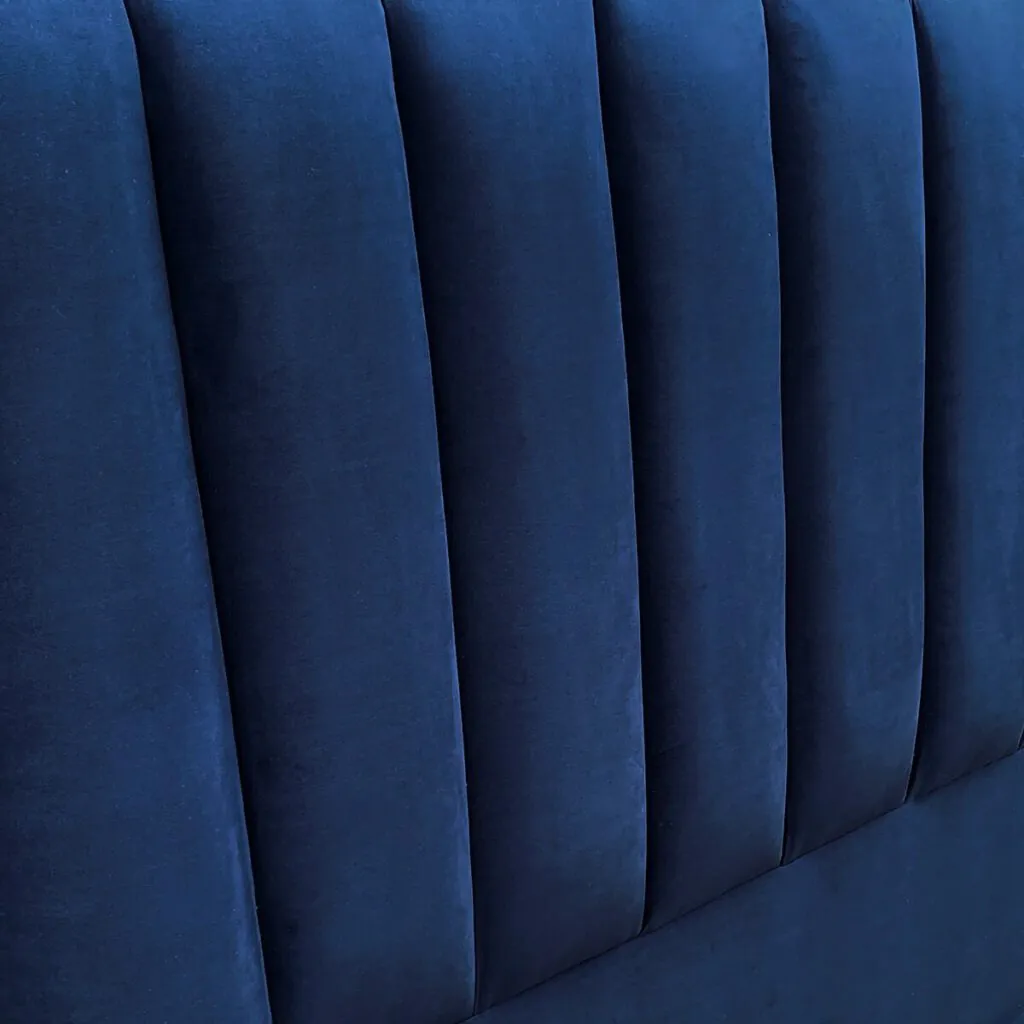 Respaldo de Cama Tubular Vertical Felpa Azul