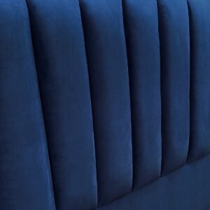 Respaldo de Cama Tubular Vertical Felpa Azul