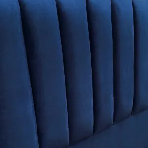 Respaldo de Cama Tubular Vertical Felpa Azul