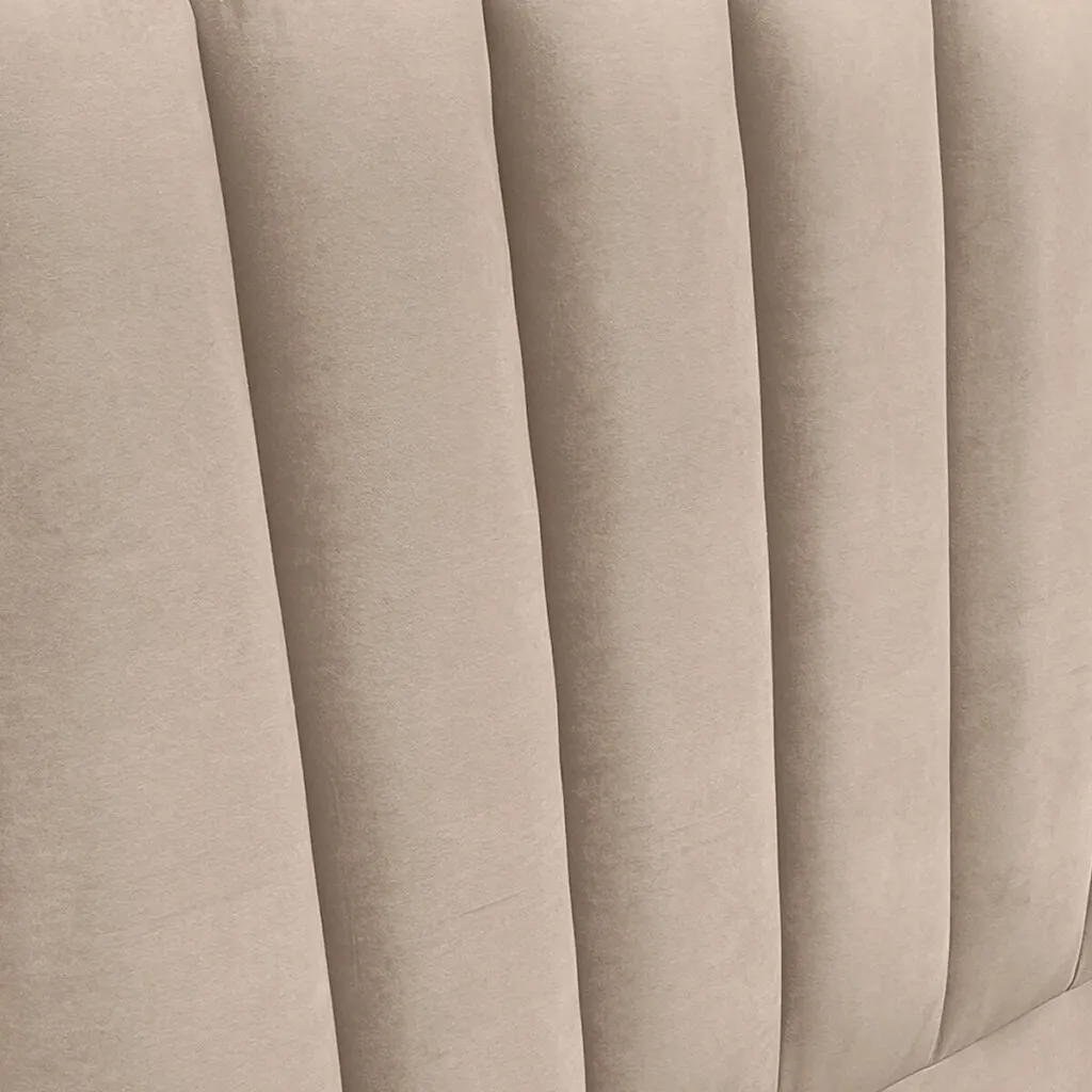 Respaldo de Cama Tubular Vertical Felpa Beige