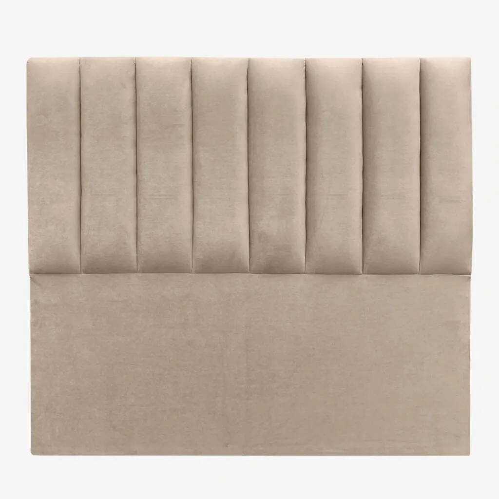 Respaldo de Cama Tubular Vertical Felpa Beige