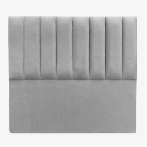 Respaldo de Cama Tubular Vertical Felpa Gris Plata