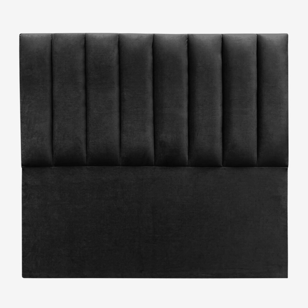Respaldo de Cama Tubular Vertical Felpa Negro