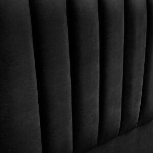 Respaldo de Cama Tubular Vertical Felpa Negro