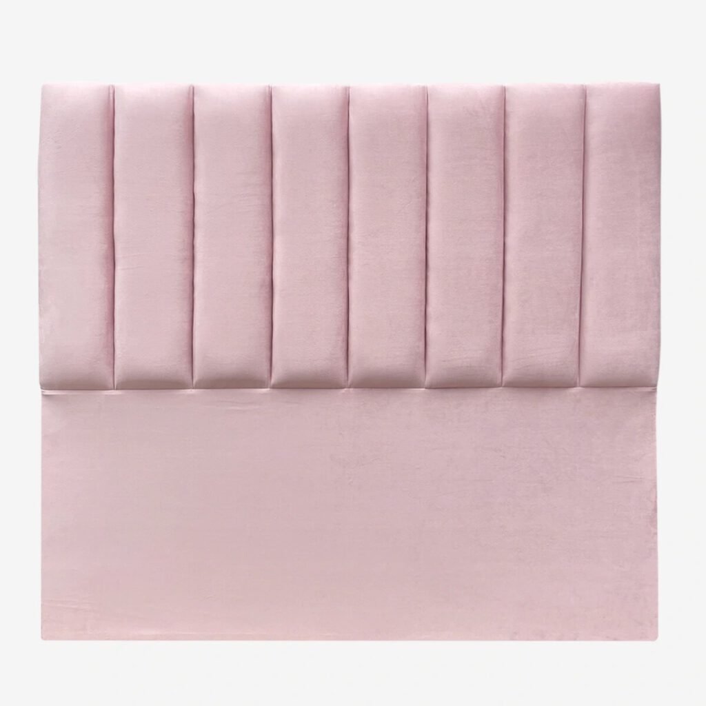 Respaldo de Cama Tubular Vertical Felpa Rosado Claro
