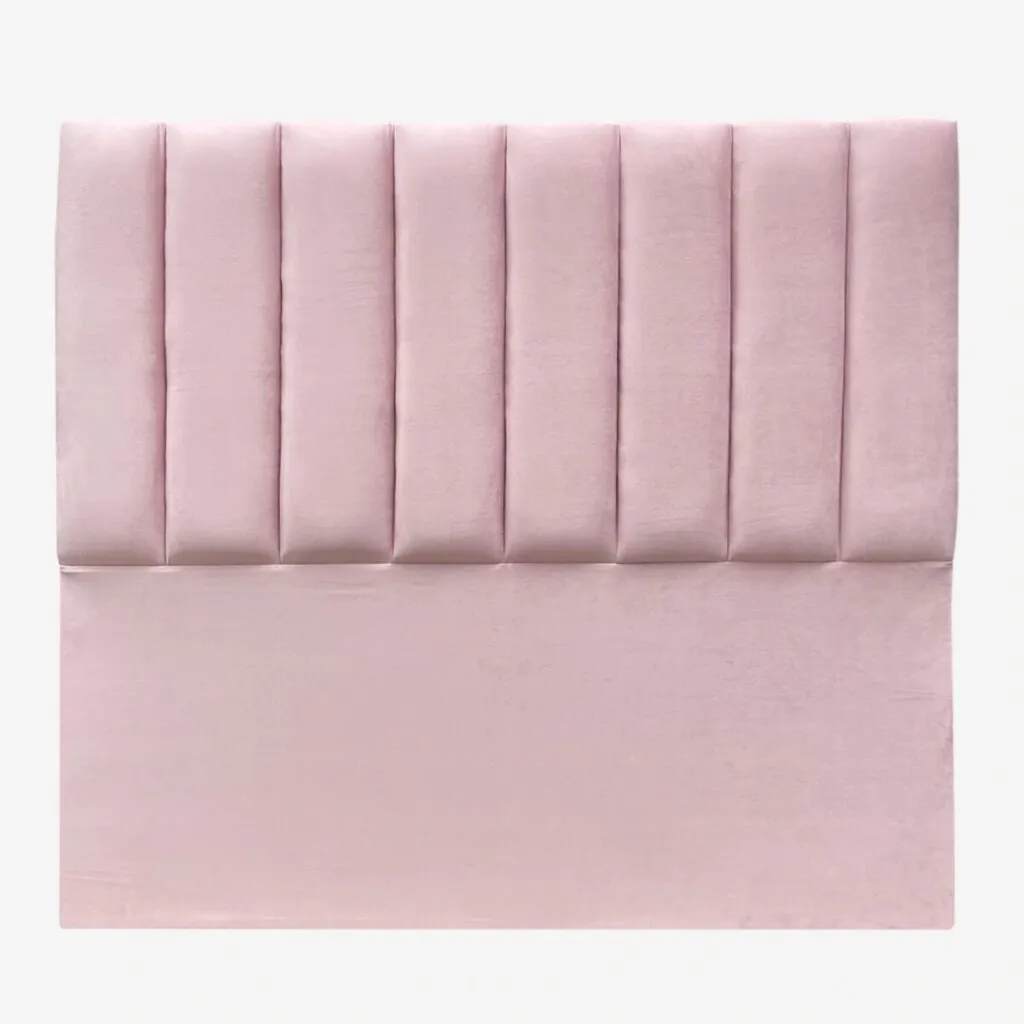 Respaldo de Cama Tubular Vertical Felpa Rosado Claro