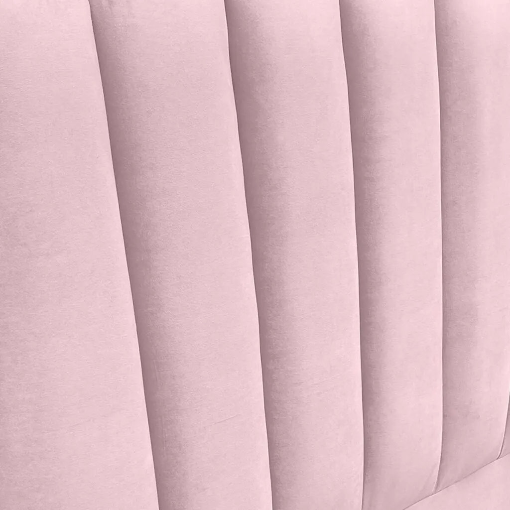 Respaldo de Cama Tubular Vertical Felpa Rosado Claro