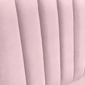Respaldo de Cama Tubular Vertical Felpa Rosado Claro