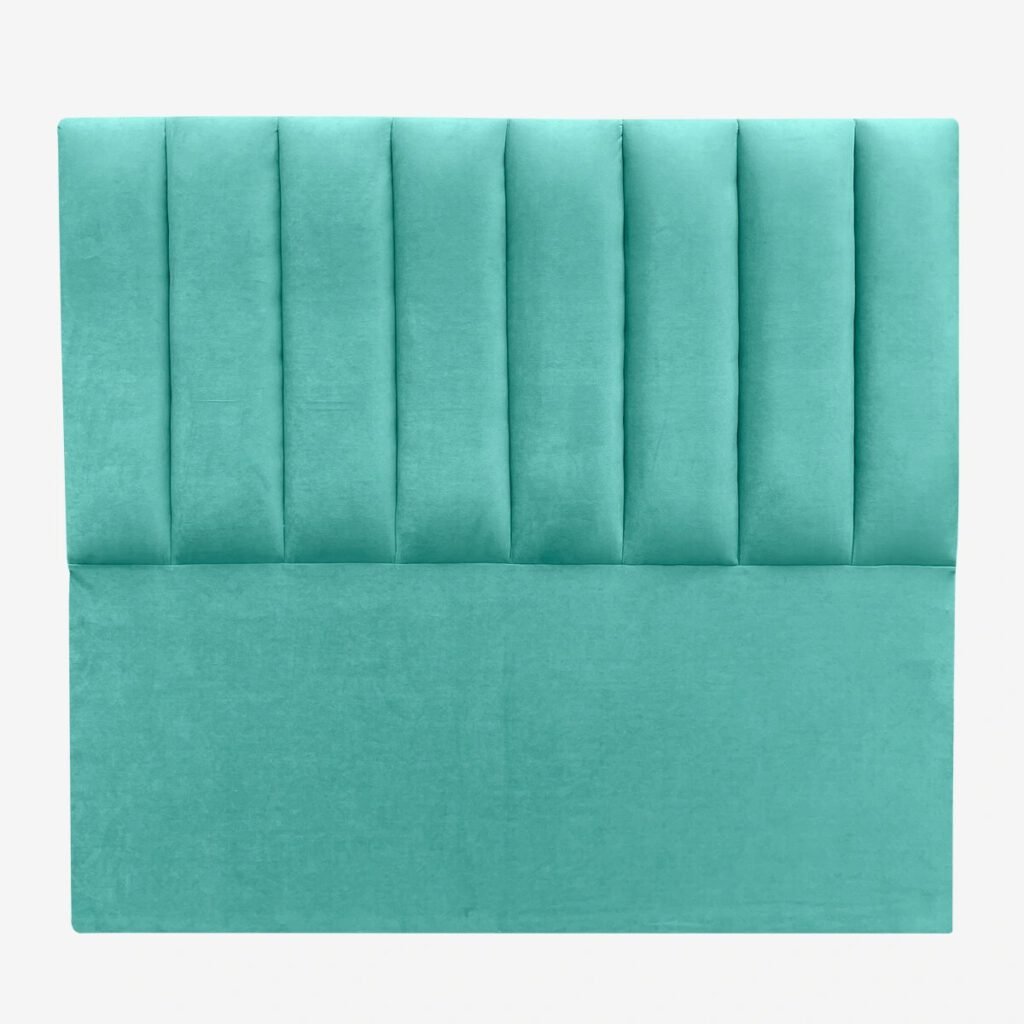 Respaldo de Cama Tubular Vertical Felpa Turquesa