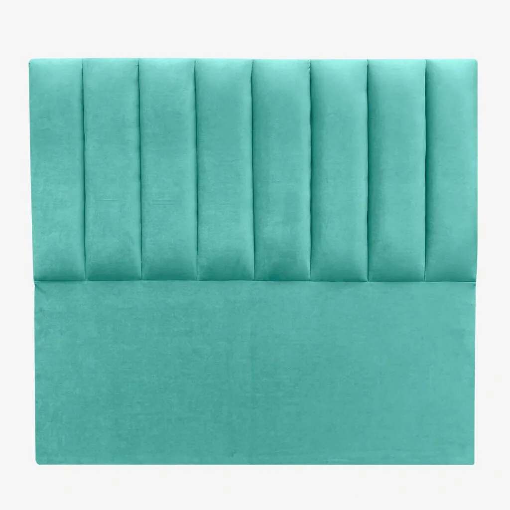 Respaldo de Cama Tubular Vertical Felpa Turquesa