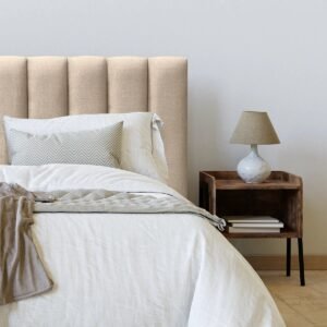 Respaldo de Cama Tubular Vertical Lino Beige