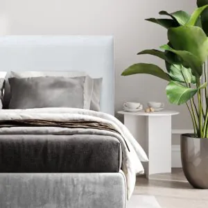Respaldo de Cama Flat Vivo Felpa Crudo