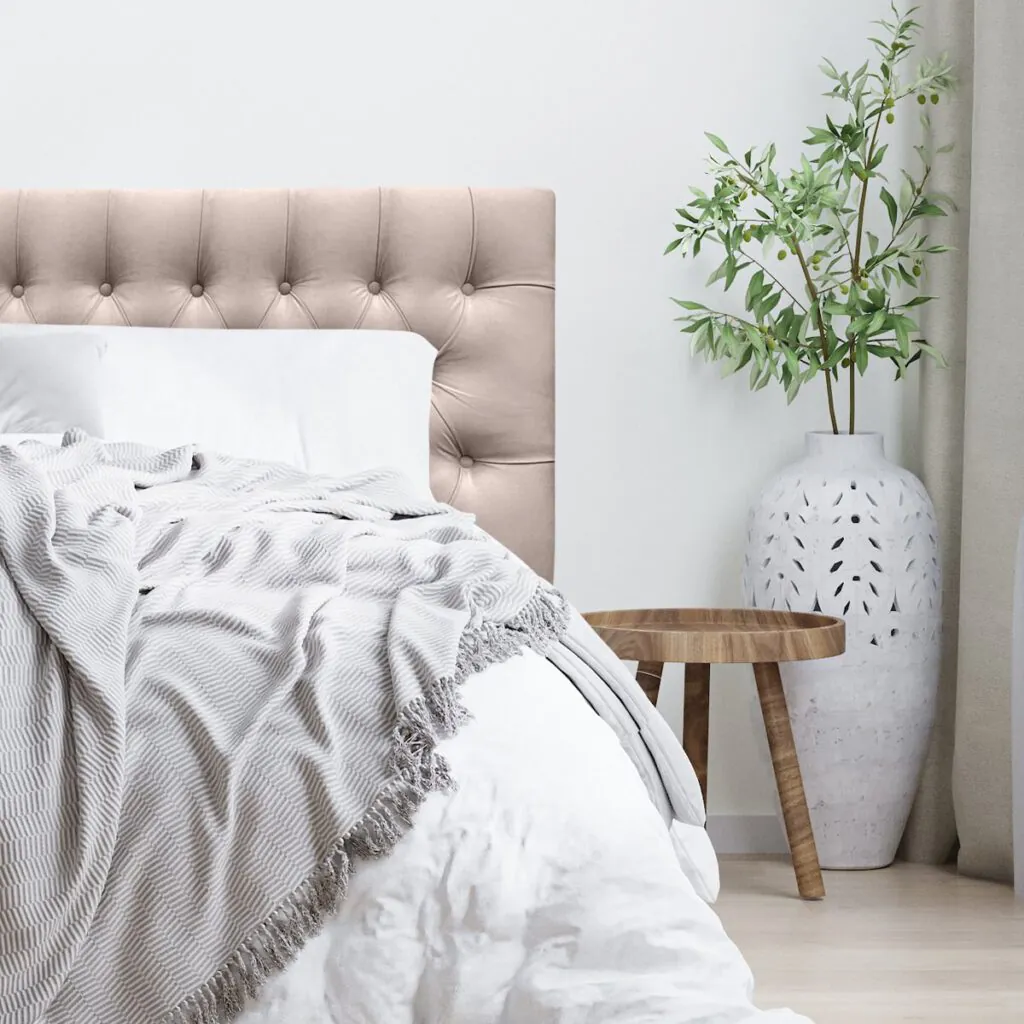 Respaldo de Cama Capitoné Premium Felpa Beige