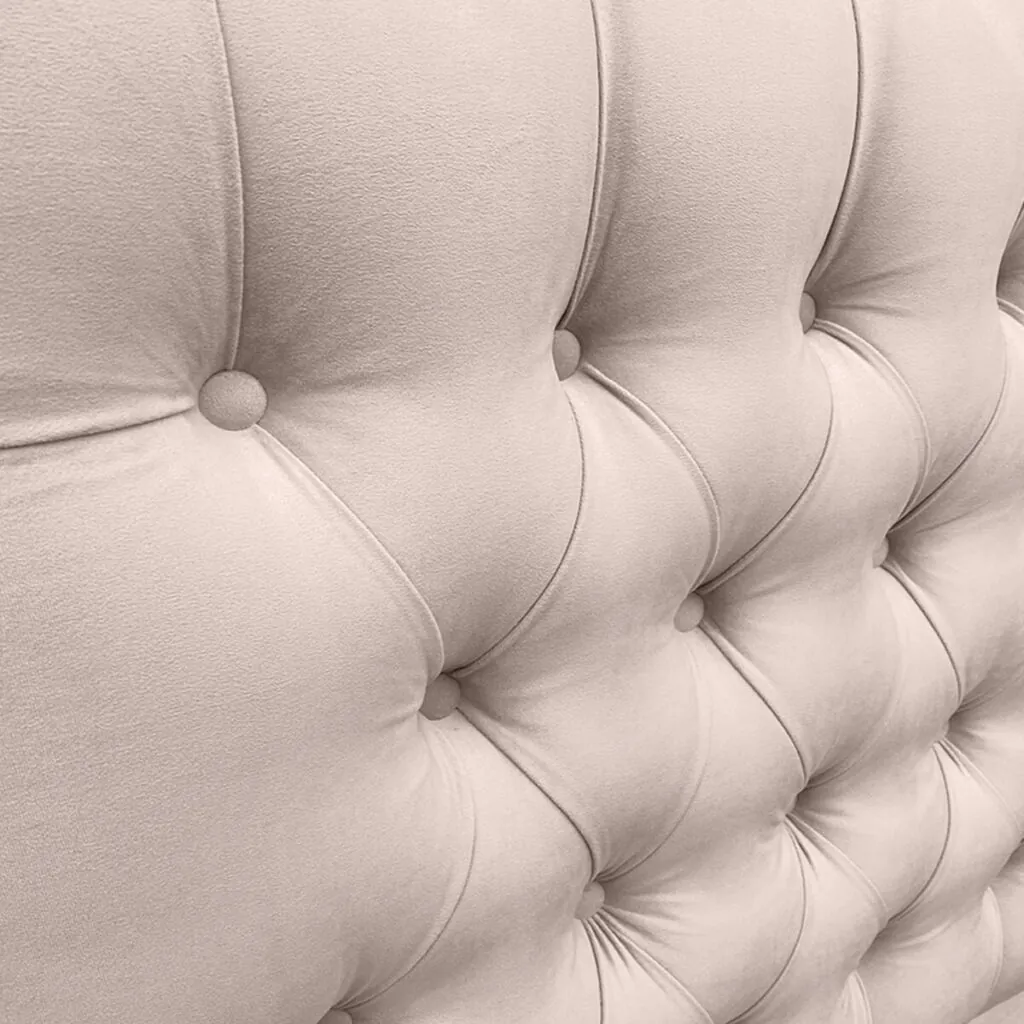 Respaldo de Cama Capitoné Premium Felpa Beige