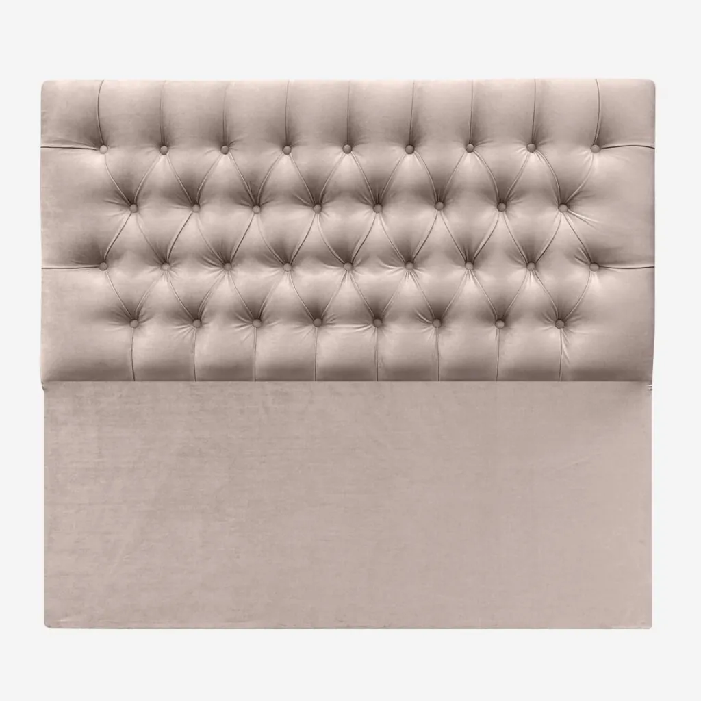 Respaldo de Cama Capitoné Premium Felpa Beige